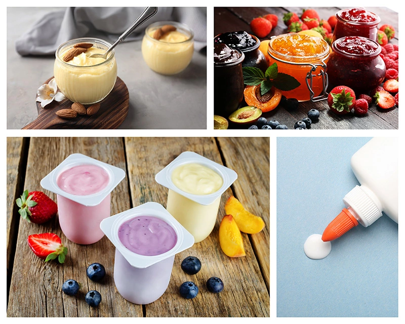 Pudding, Marmelade, Fruchtjoghurt, Leim